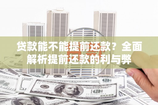宿松贷款能不能提前还款？全面解析提前还款的利与弊