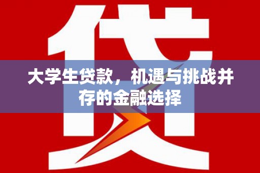 宿松大学生贷款，机遇与挑战并存的金融选择