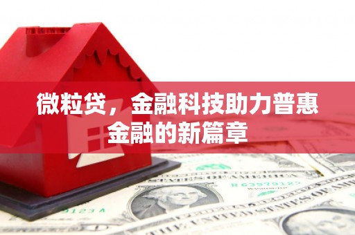 宿松微粒贷，金融科技助力普惠金融的新篇章