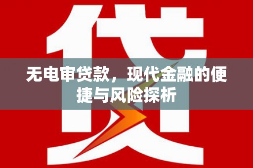 宿松无电审贷款，现代金融的便捷与风险探析