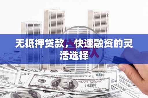 宿松无抵押贷款，快速融资的灵活选择