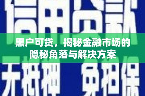 宿松黑户可贷，揭秘金融市场的隐秘角落与解决方案