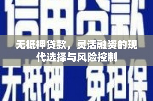 宿松无抵押贷款，灵活融资的现代选择与风险控制