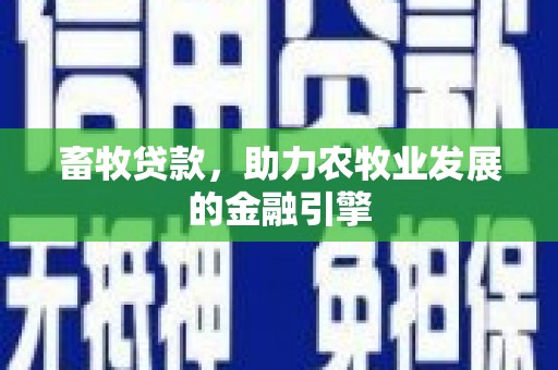 宿松畜牧贷款，助力农牧业发展的金融引擎