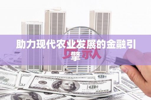 宿松助力现代农业发展的金融引擎