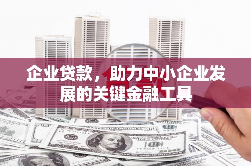 宿松企业贷款，助力中小企业发展的关键金融工具