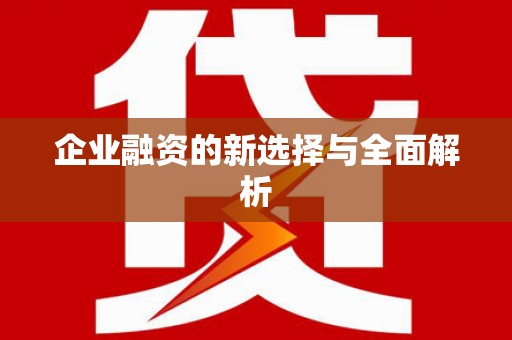 宿松企业融资的新选择与全面解析