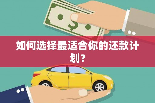 宿松如何选择最适合你的还款计划？