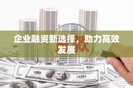 宿松企业融资新选择，助力高效发展